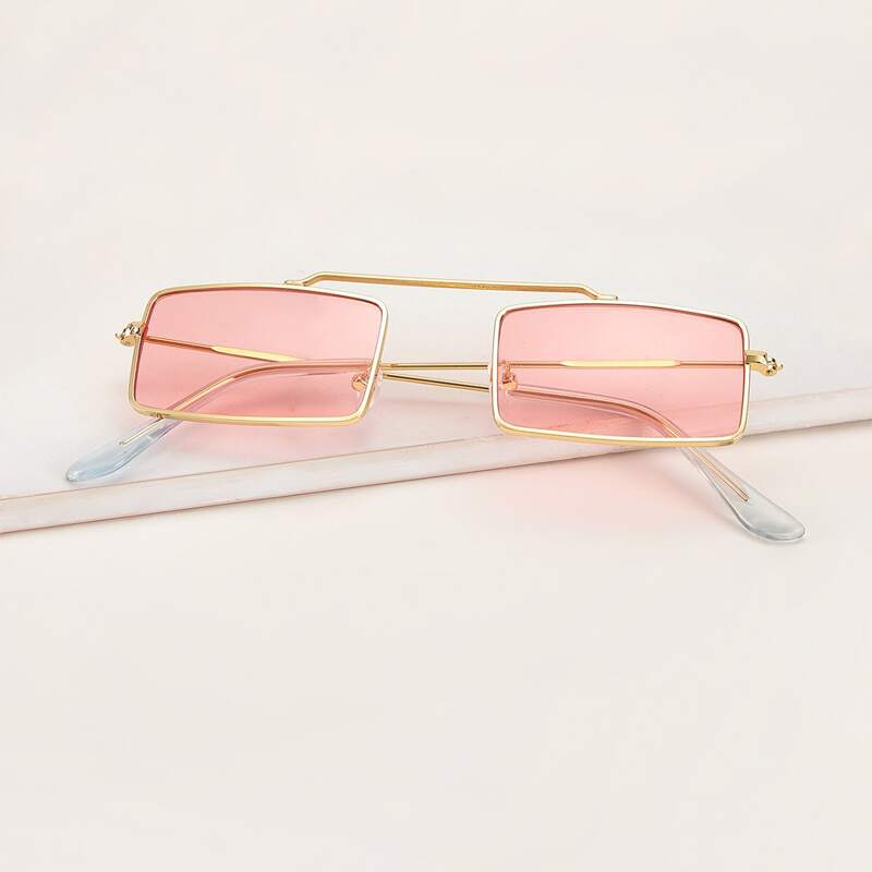 

Rectangle Top Bar Sunglasses, Pink