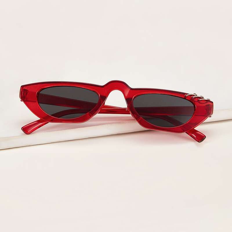 

Ring Decor Acrylic Frame Sunglasses, Multicolor
