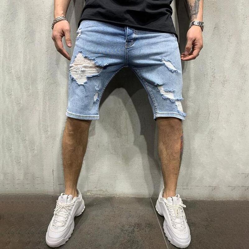 

Guys Ripped Denim Shorts, Blue