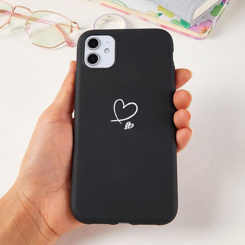 

Heart iPhone Case, Black