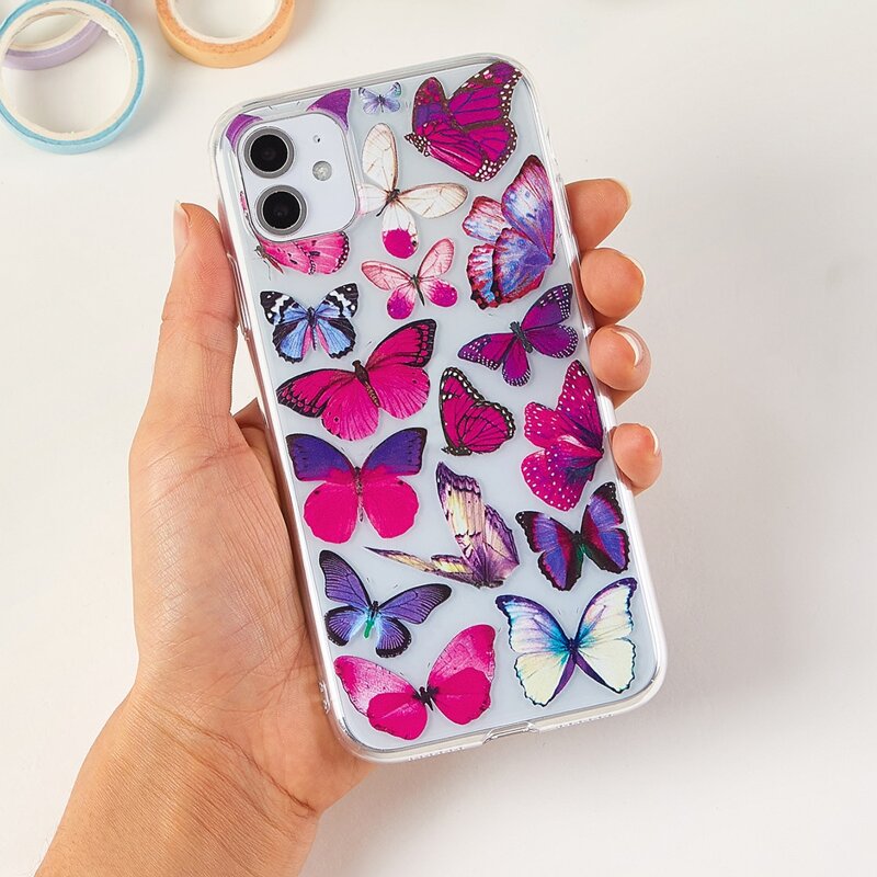 

Butterfly Clear iPhone Case, Multicolor