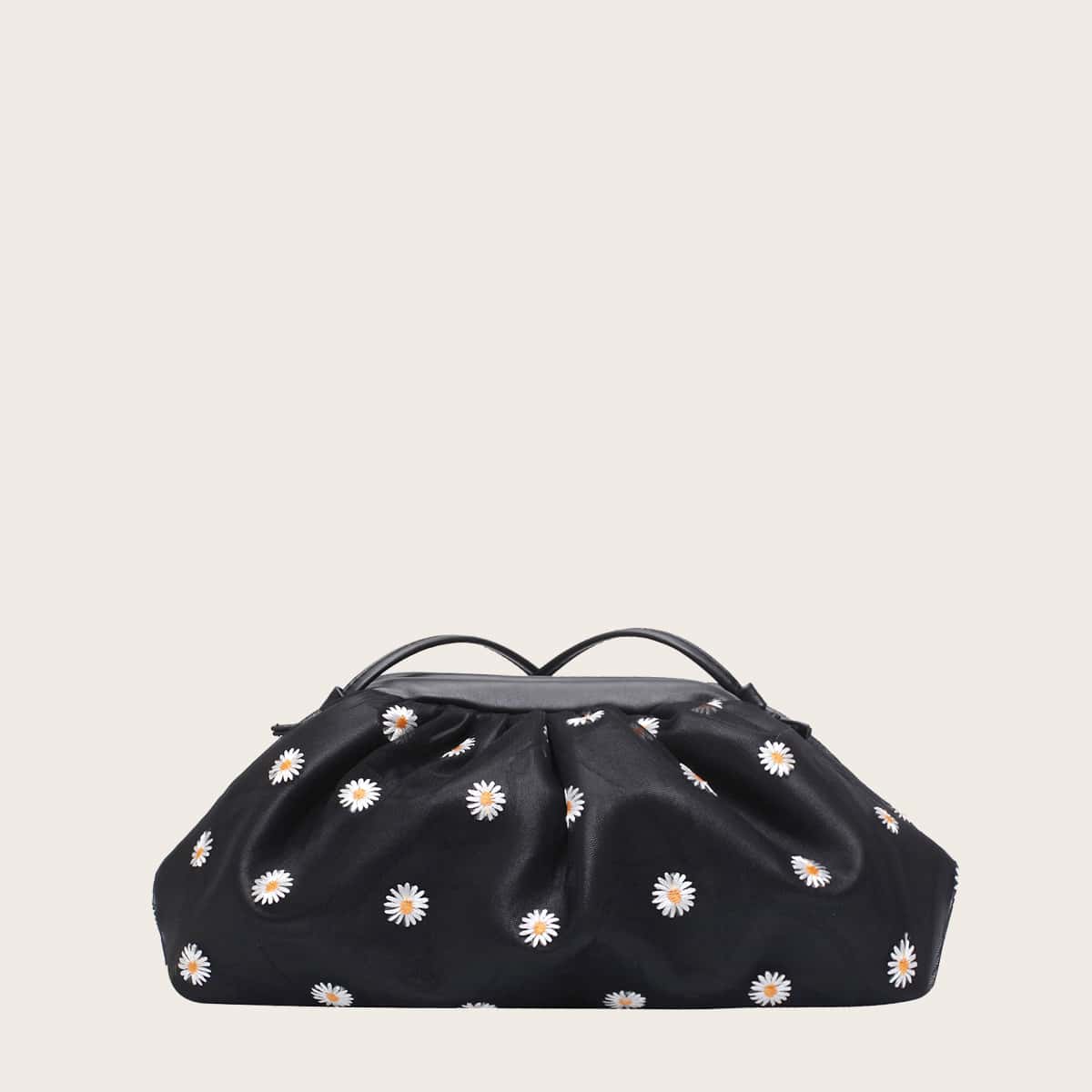 

Daisy Floral Graphic Crossbody Bag, Black