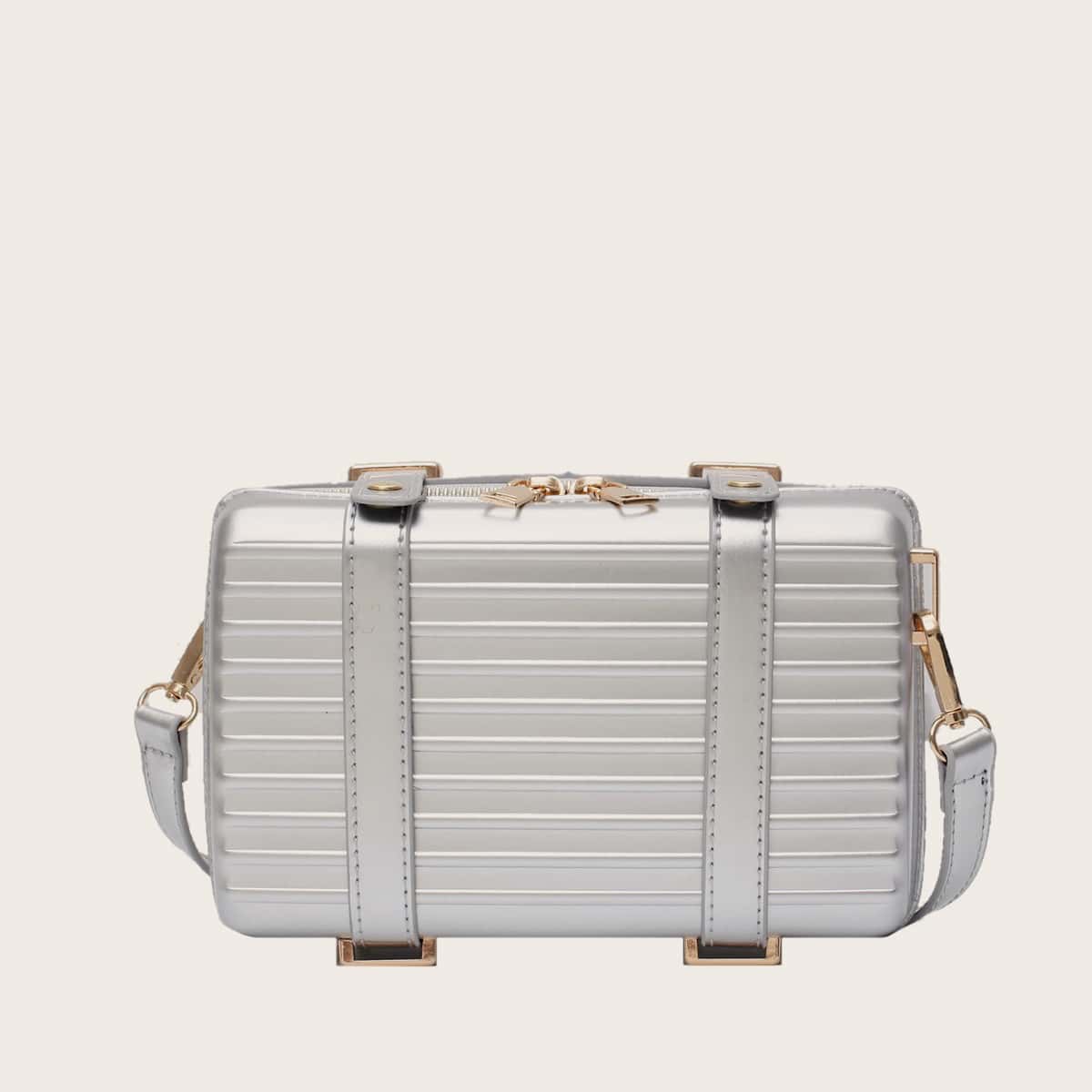 

Minimalist Box Bag, Silver
