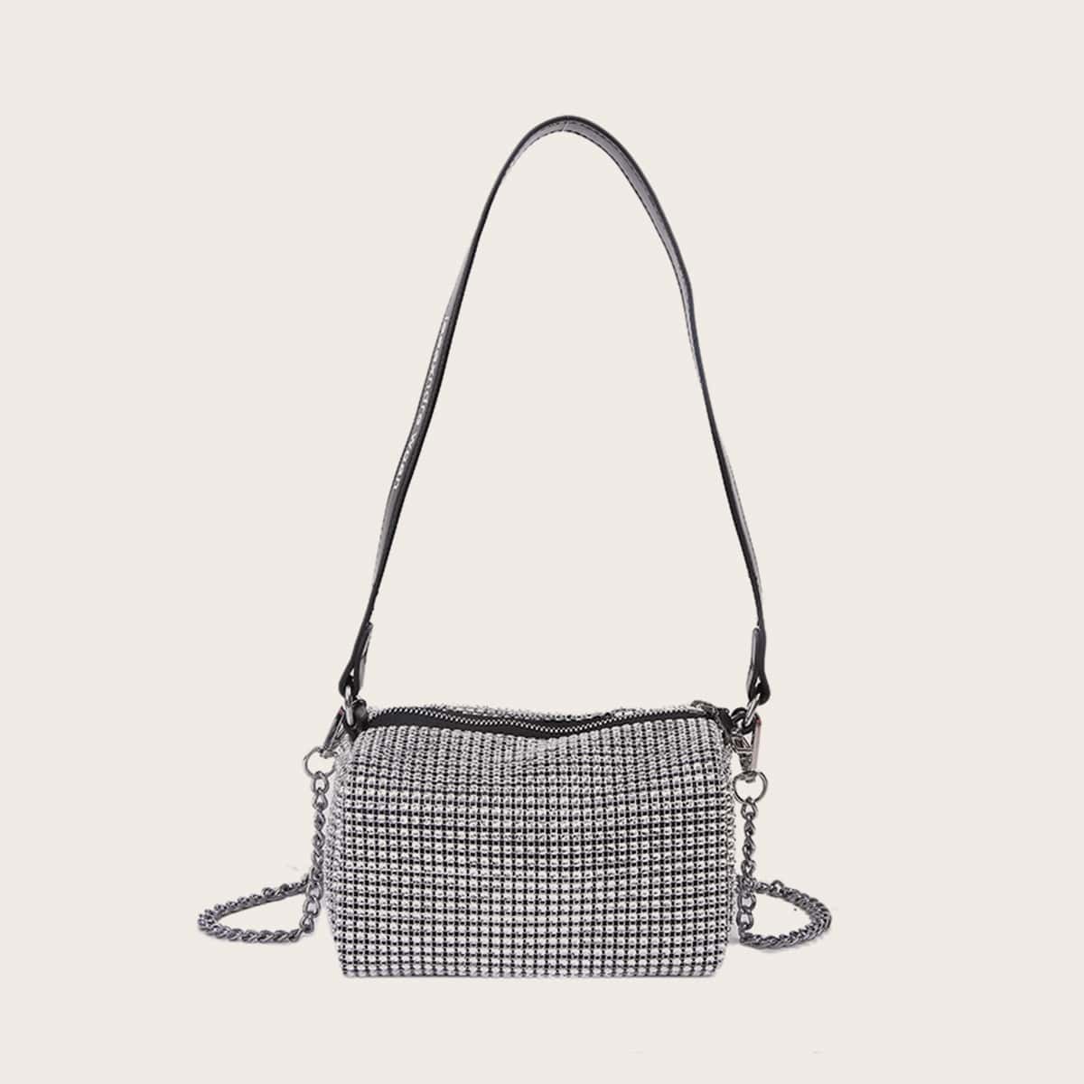 

Minimalist Textured Tote Bag, Silver