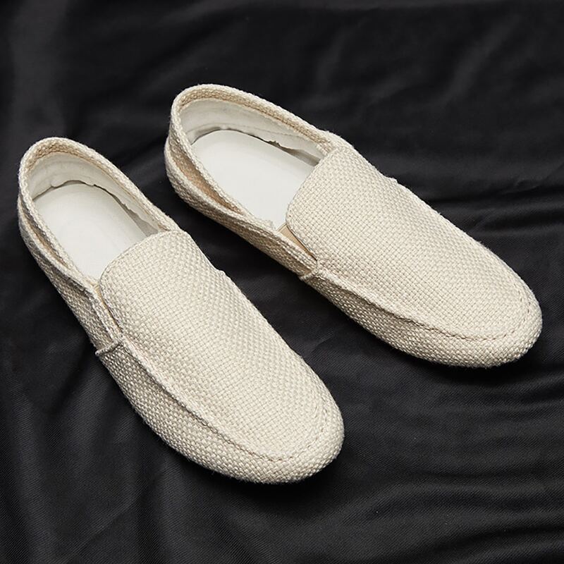 

Guys Minimalist Linen Loafers, Beige