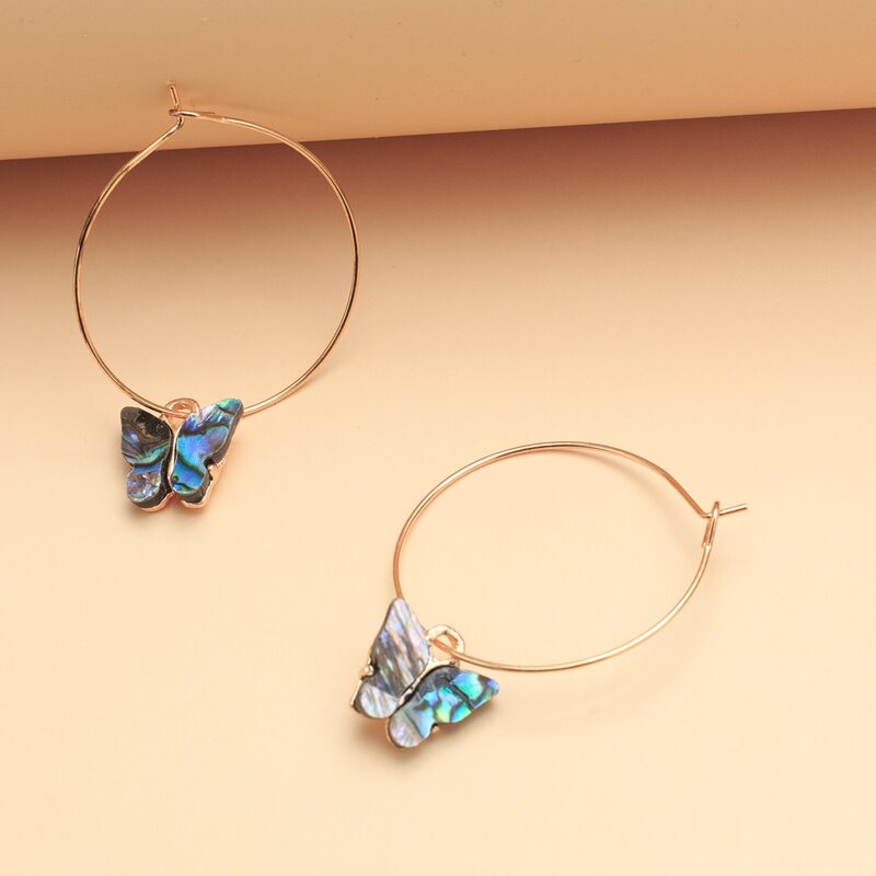 

Butterfly Drop Earrings, Blue