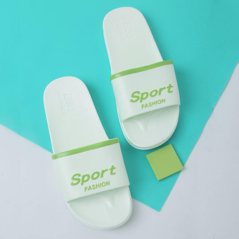 

Letter Graphic Wide Fit Sliders, Green pastel