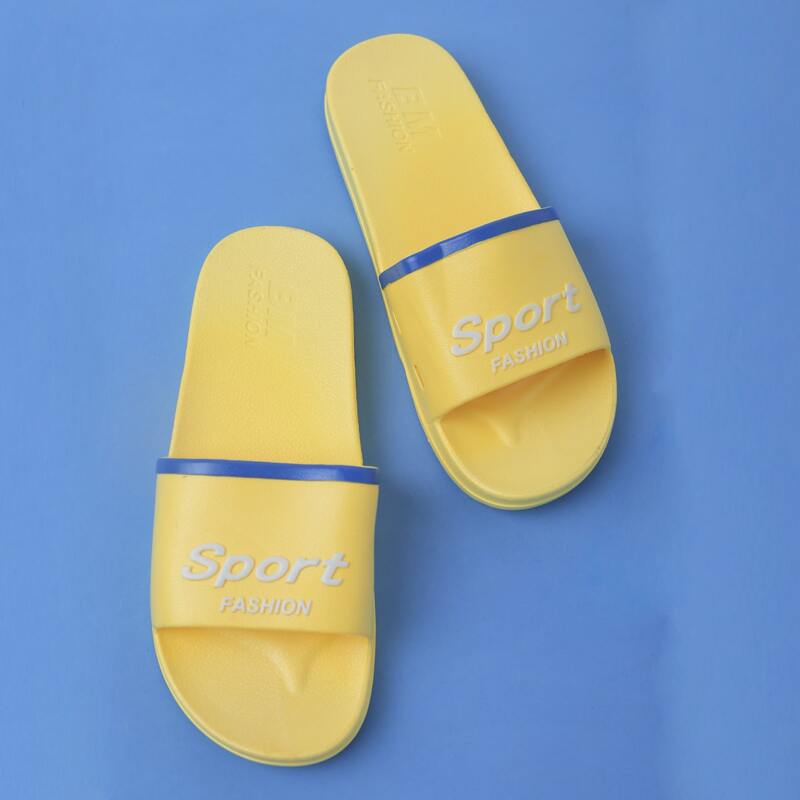 

Open Toe Letter Graphic Sliders, Yellow