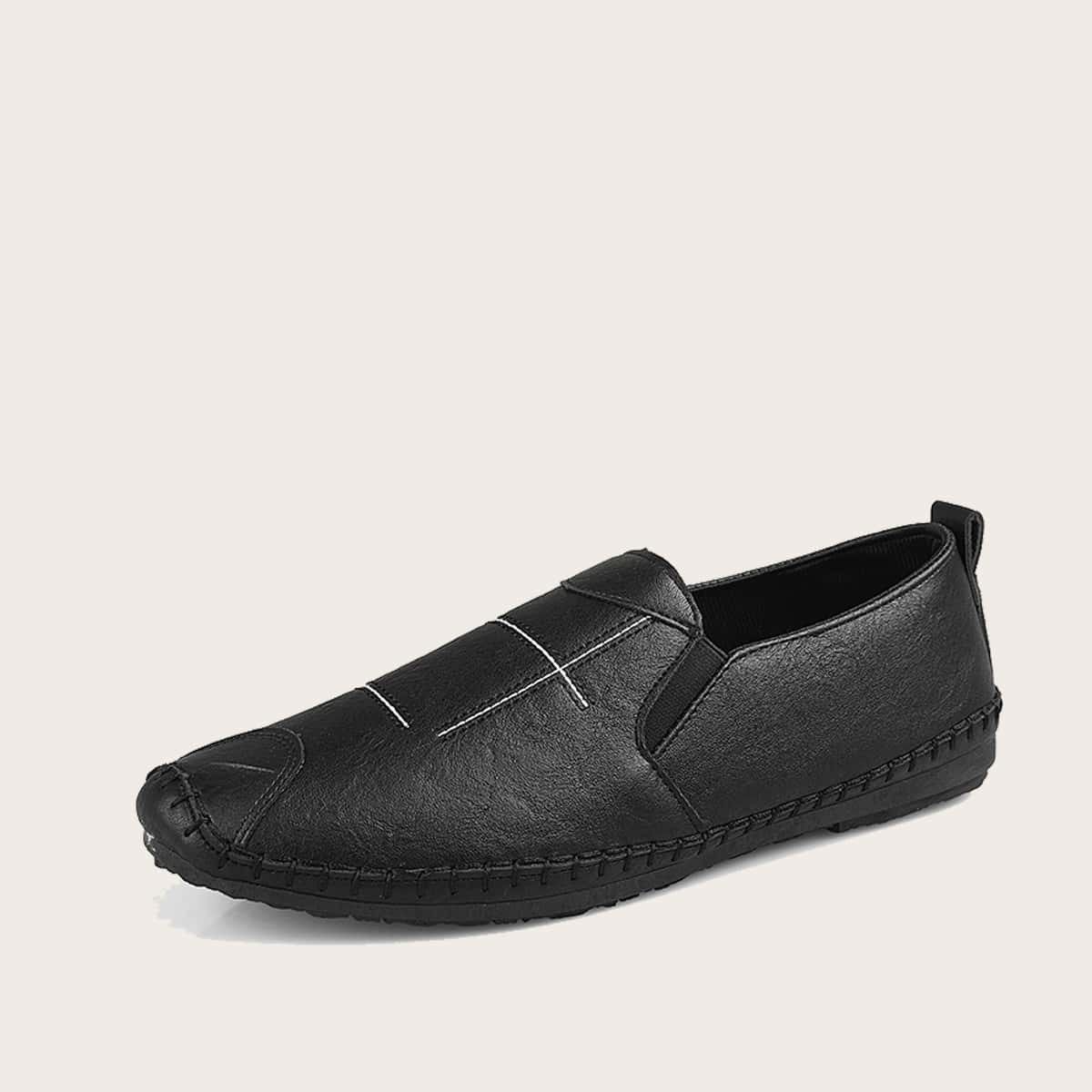 

Guys Stitch Trim Loafers, Black
