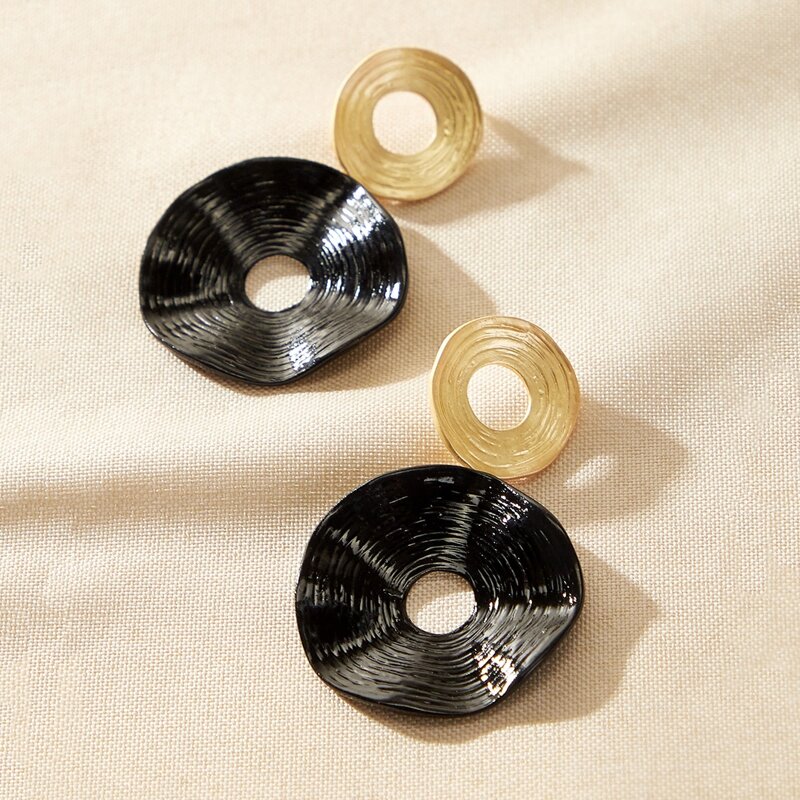 

Ribbed Round Earrings, Multicolor