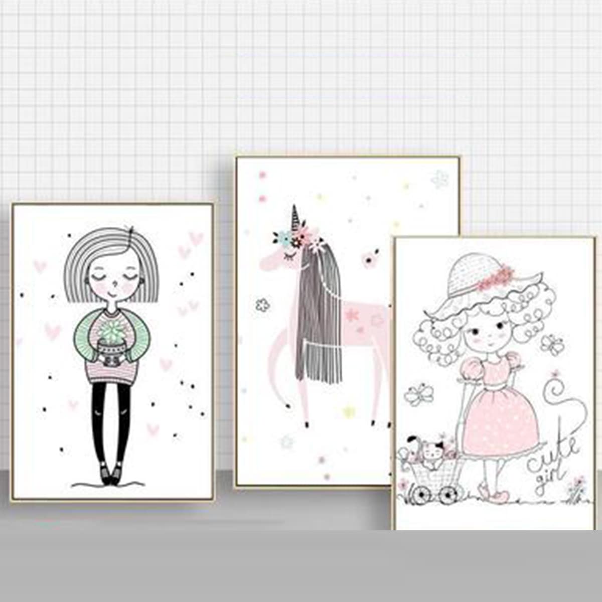 

1pc Cartoon Wall Painting Without Frame, Multicolor
