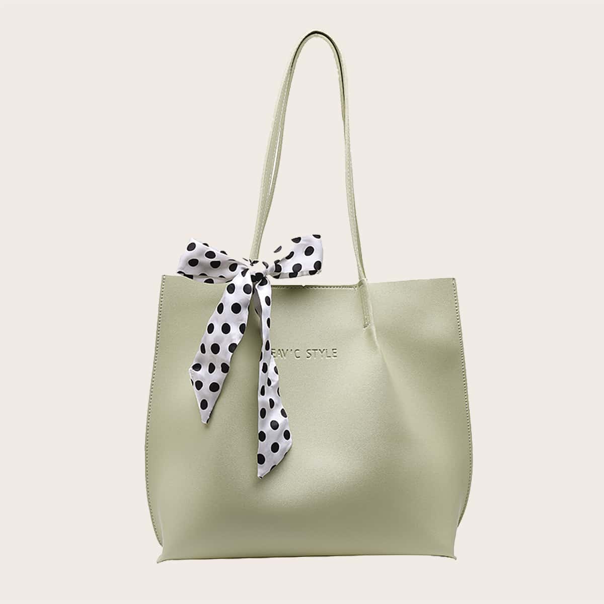 

Twilly Scarf Decor Tote Bag, Green