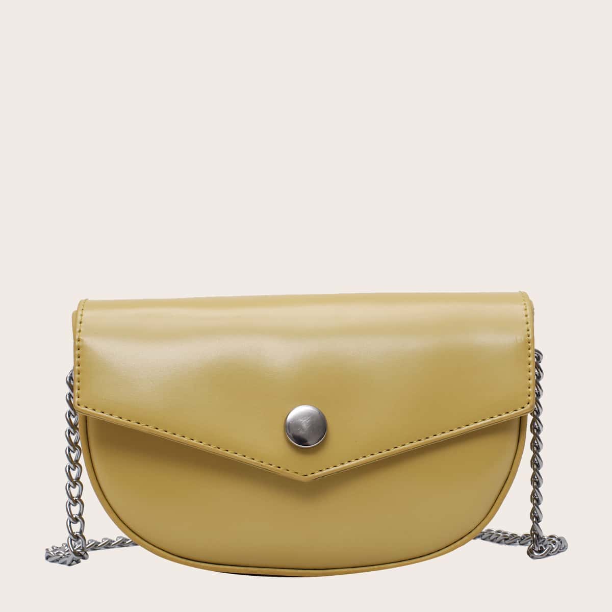 

Minimalist Flap Chain Crossbody Bag, Yellow
