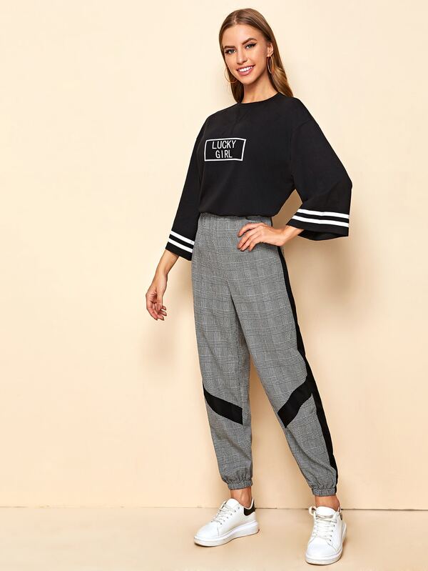 glen plaid pants outfit