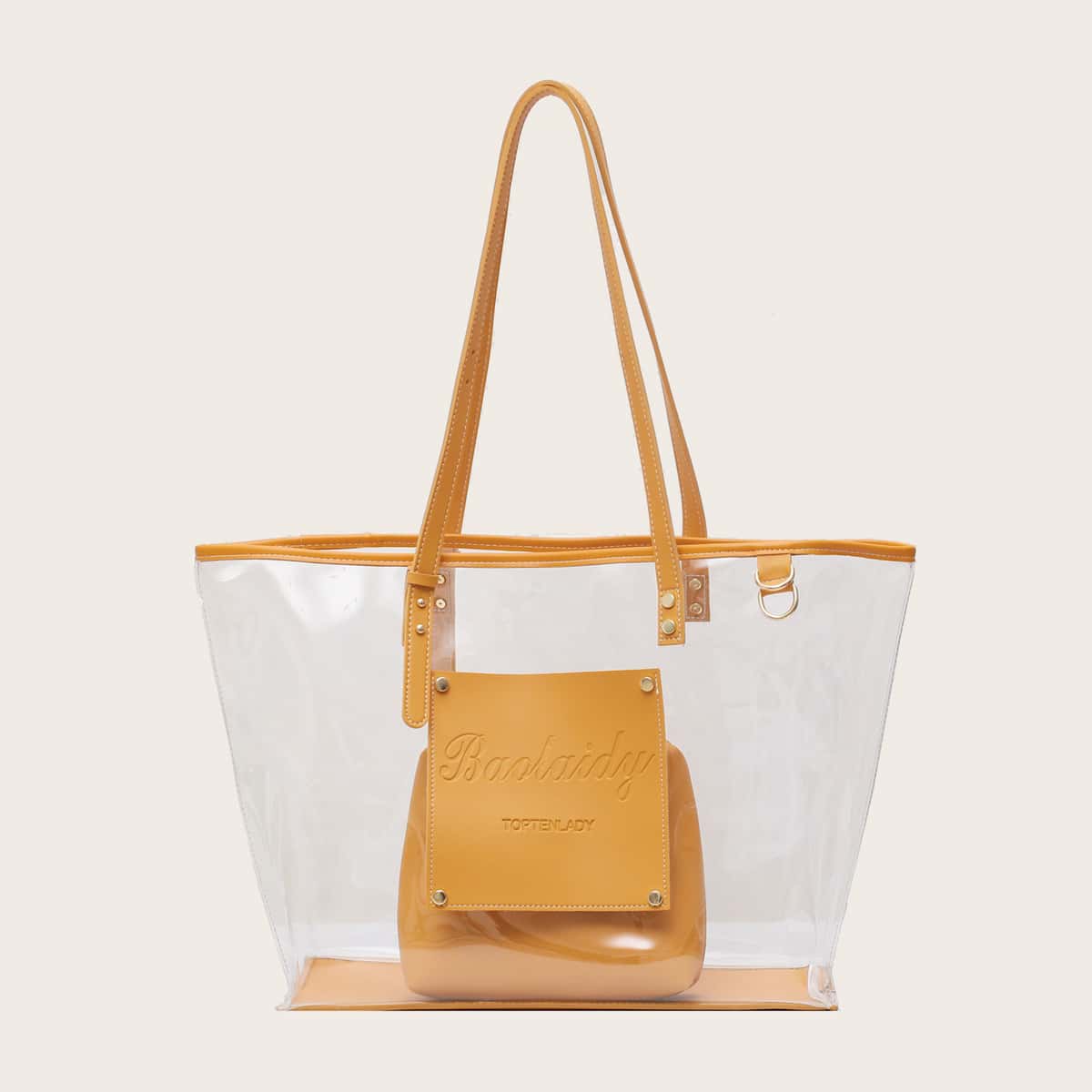 

Clear Tote Bag With Inner Pouch, Yellow