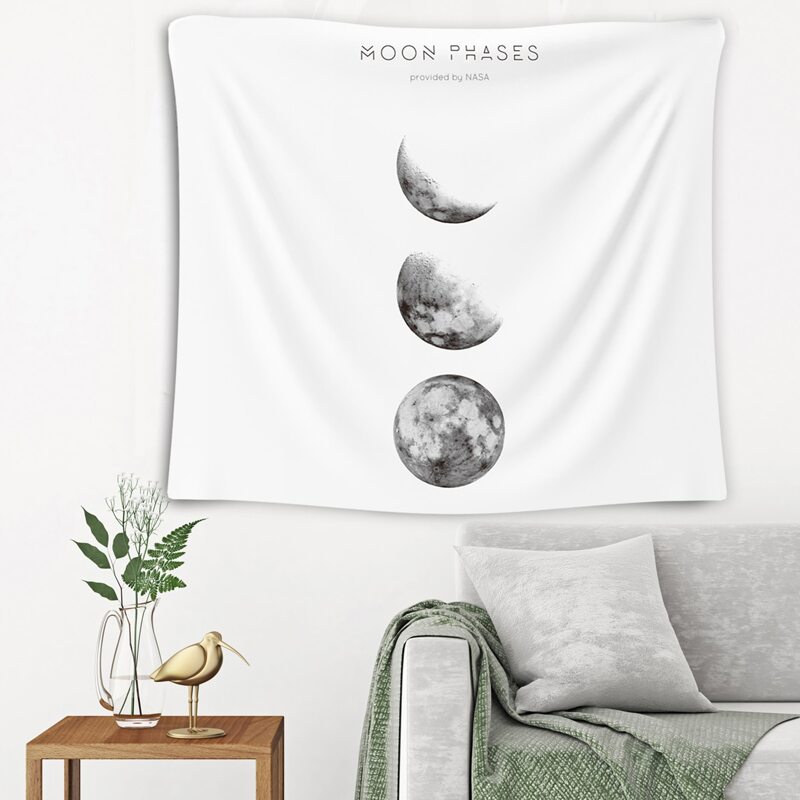 

Moon Print Tapestry, Black and white