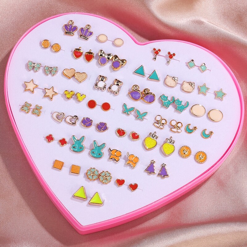 

36pairs Animal Design Stud Earrings, Multicolor