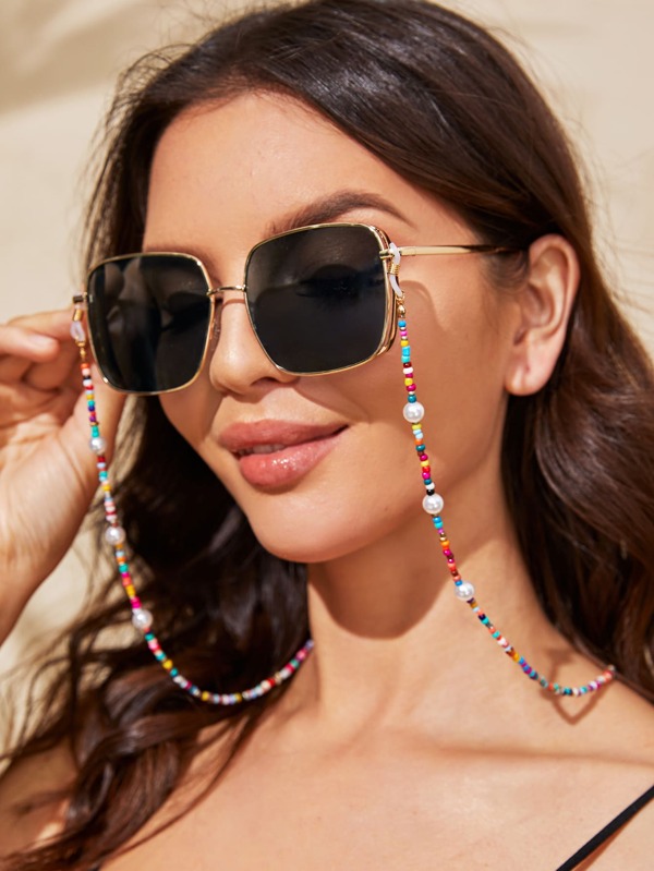 Kunstperlen Decor Perlen Brille Kette