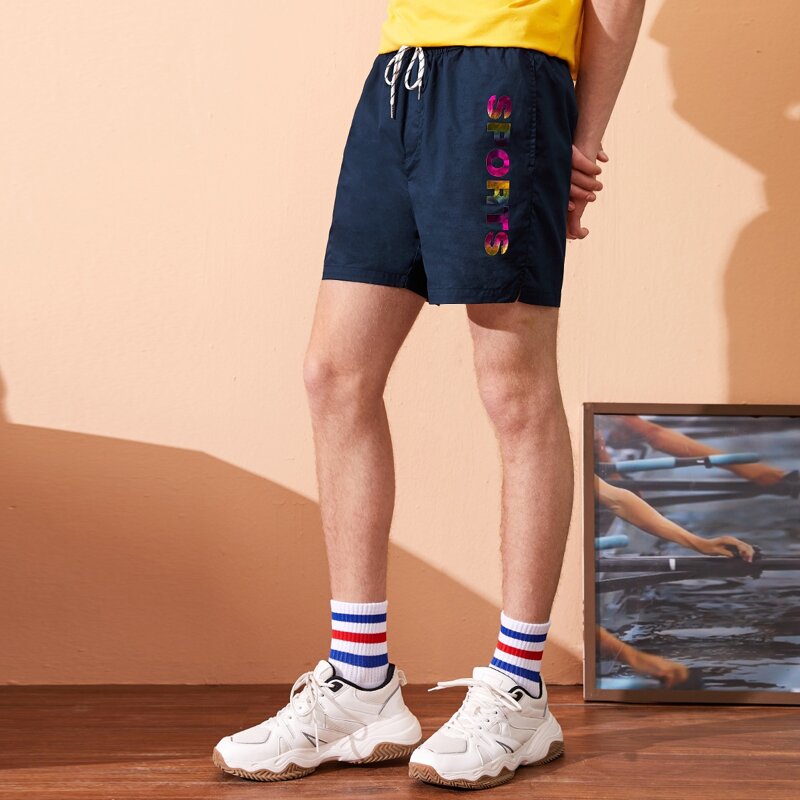 

Guys Ombre Letter Graphic Shorts, Navy blue