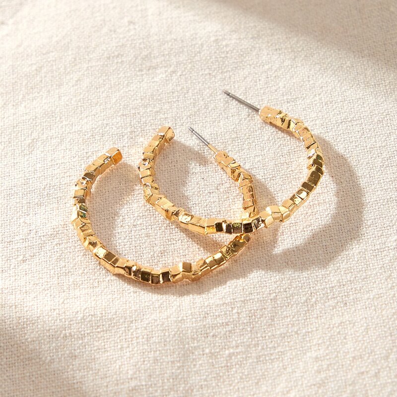 

Metal Hoop Earrings, Gold