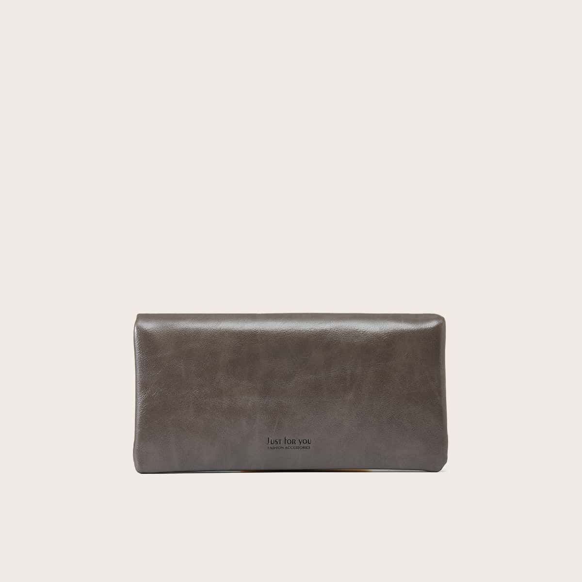 

Minimalist Letter Graphic Purse, Grey