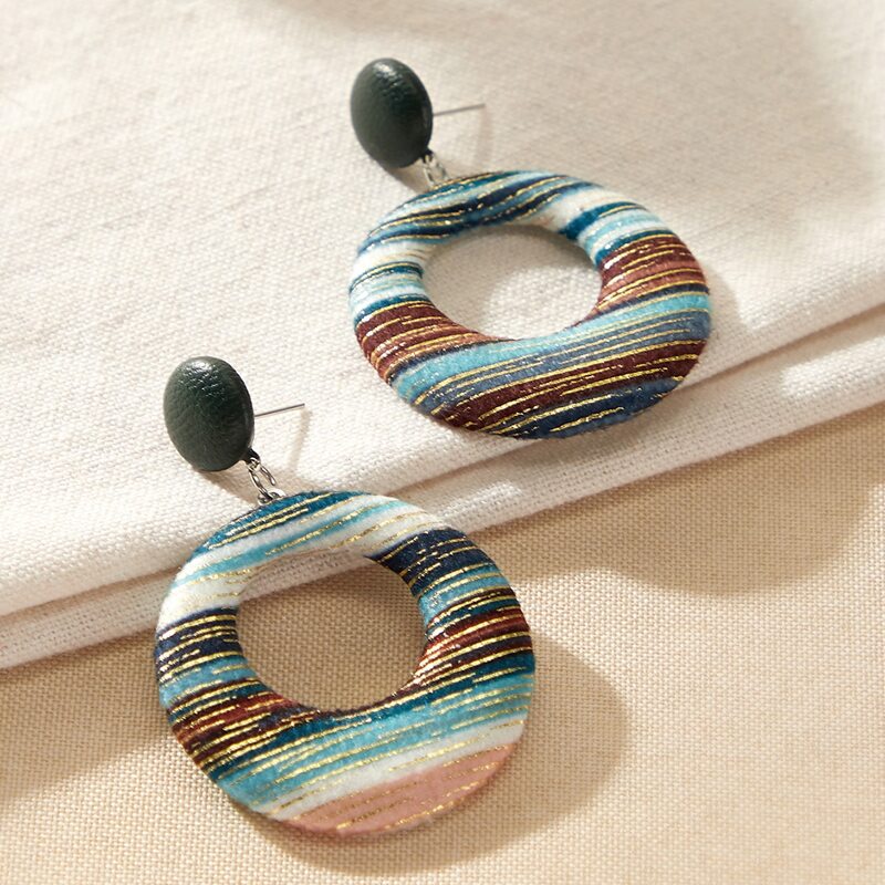

Round Drop Earrings, Multicolor