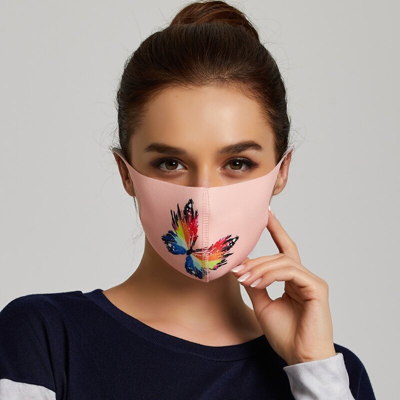 

4pcs Daisy Pattern Face Mask, Multicolor