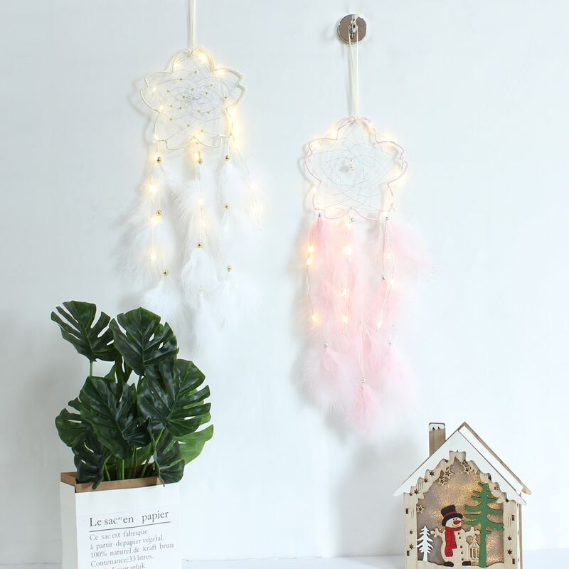 

1pc Dreamcatcher Shaped Wall Lamp, Yellow