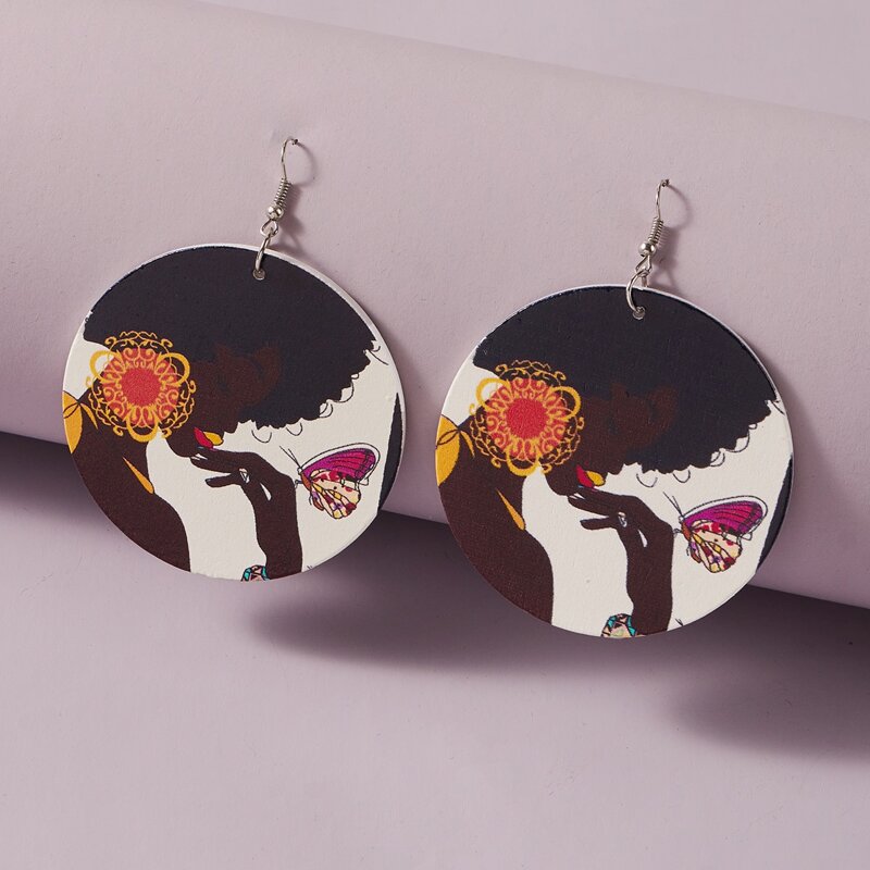 

Figure Graphic Round Drop Earrings, Multicolor
