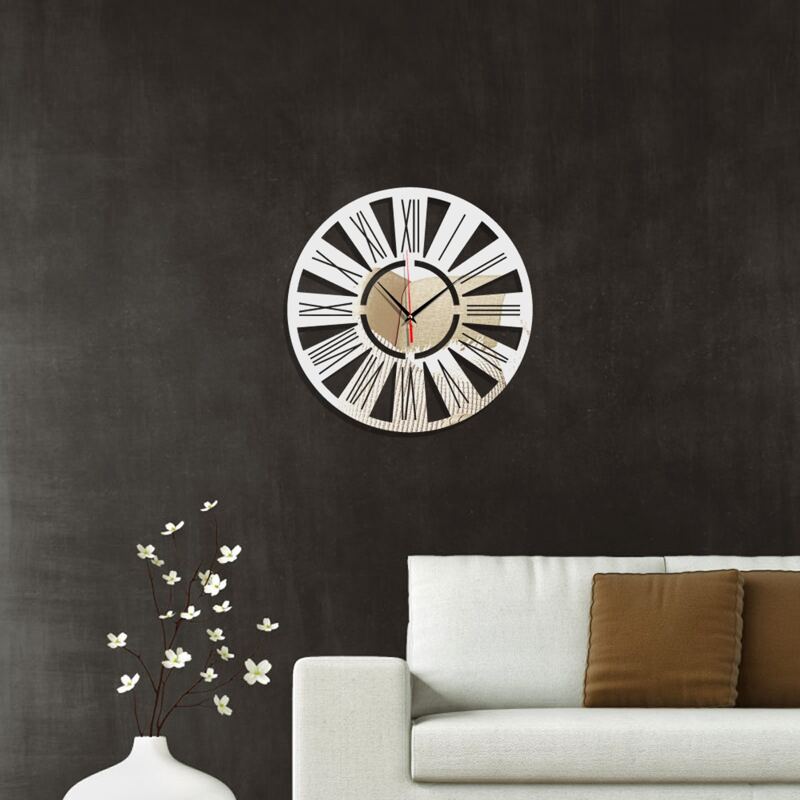 

1pc Hollow Out Mirror Surface Wall Clock, Multicolor