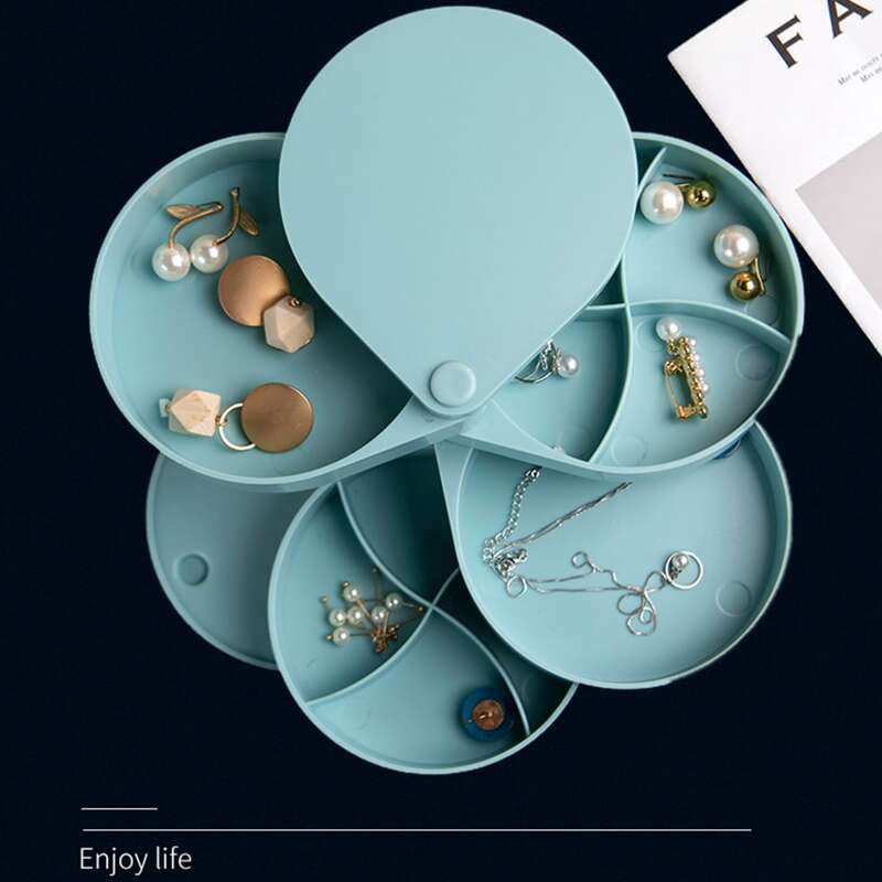

Multi-layer Rotating Jewelry Storage Box, Blue