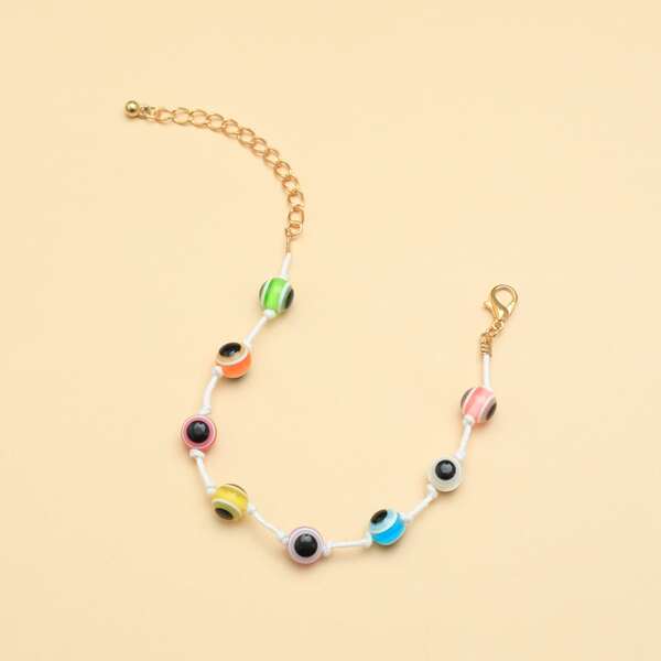 

Eye Bead String Bracelet, Multicolor