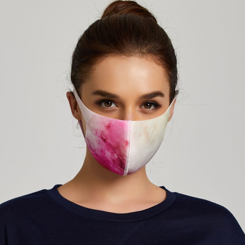 

2pcs Tie Dye Pattern Face Mask, Multicolor