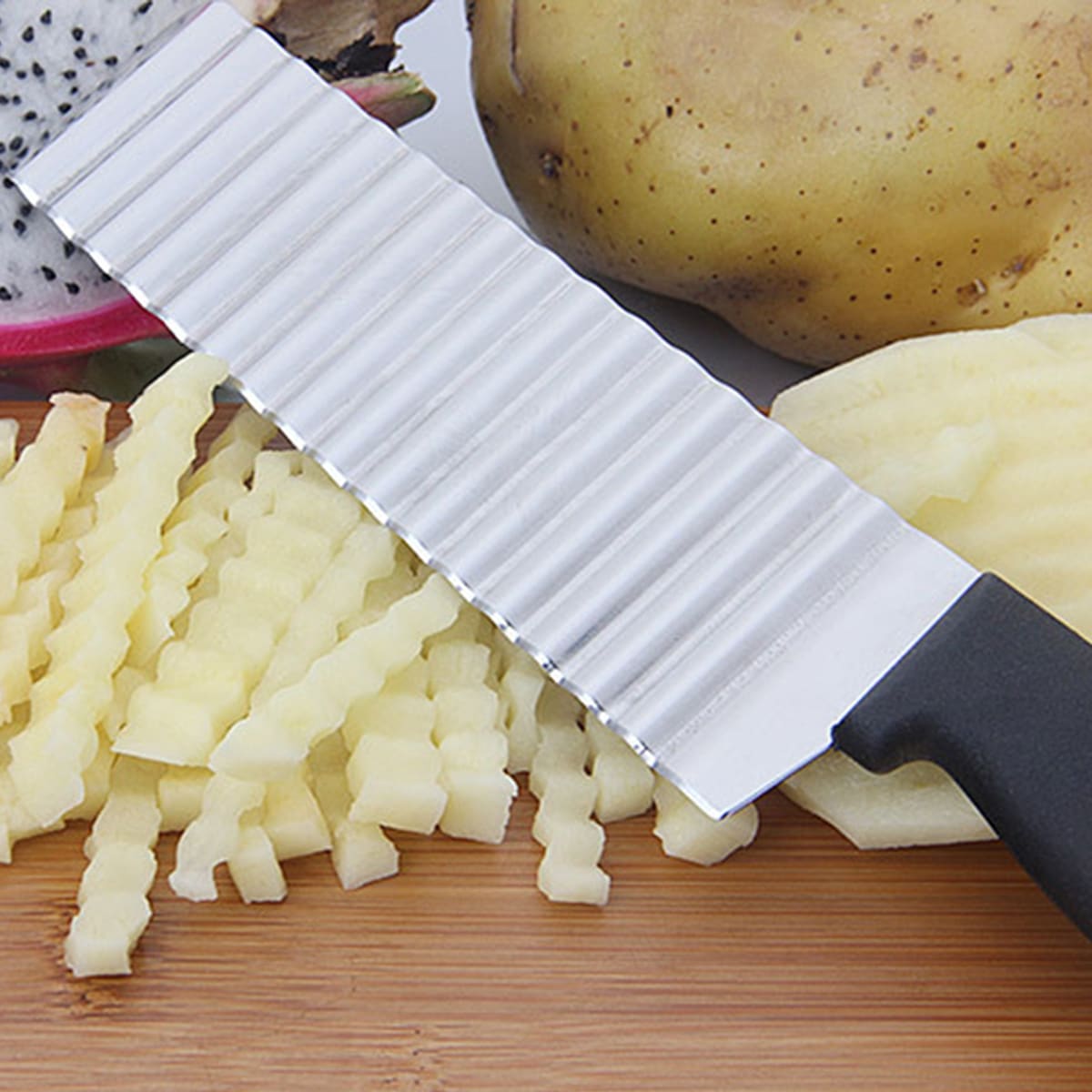 

Stainless Steel Potato Wave Knife, Multicolor