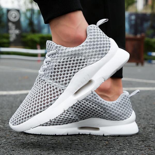 

Men Lace-up Front Low Top Sneakers, Grey
