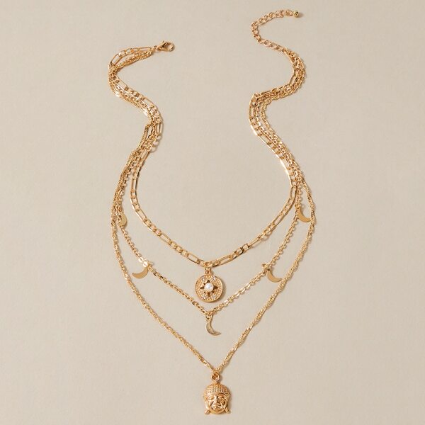 

Moon Layered Necklace, Gold