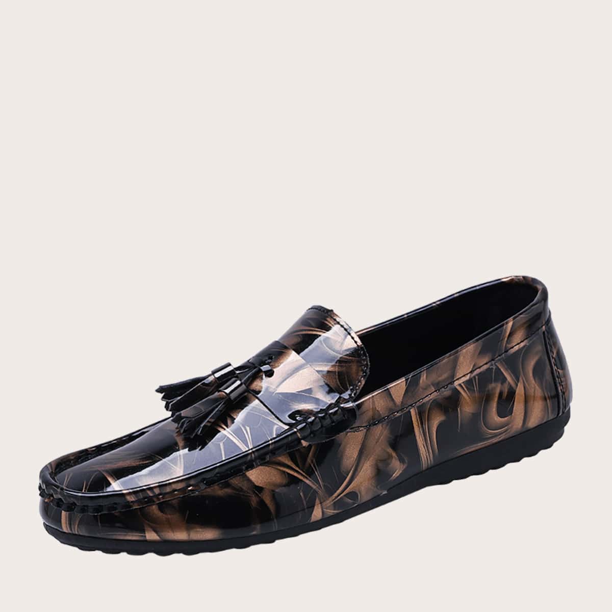 

Guys Tassel Decor Colorblock Loafers, Multicolor