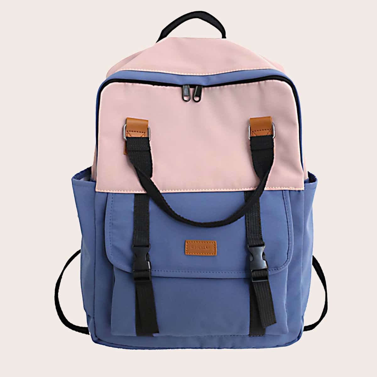 

Pocket Front Two Tone Backpack, Multicolor