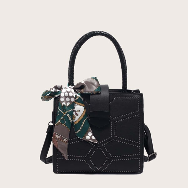 

Сумка-сэтчел с шарфом, Чёрный