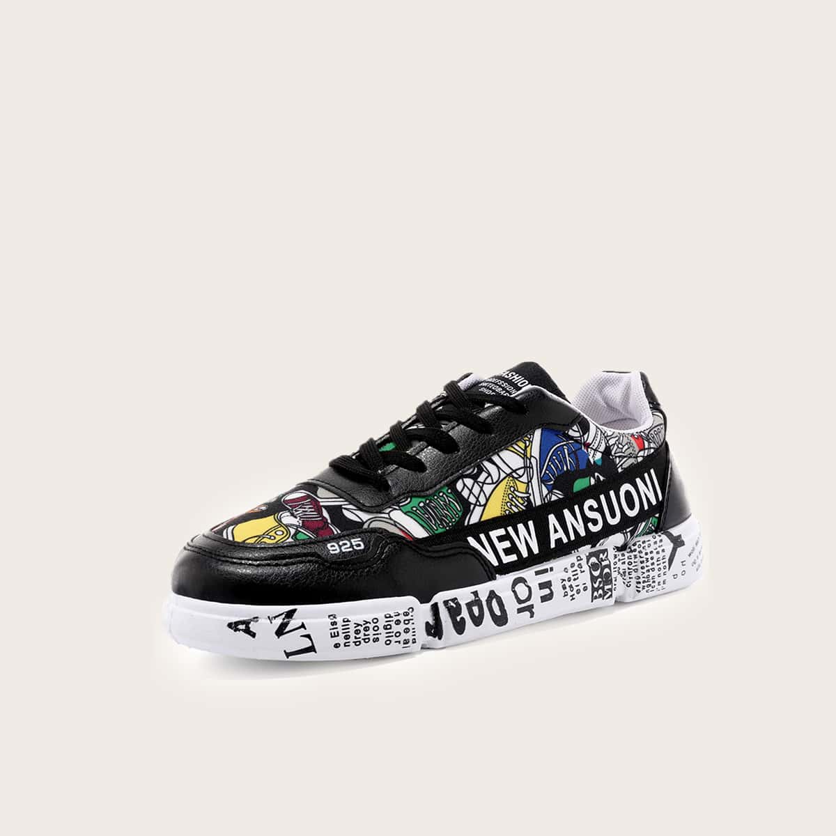 

Guys Lace-up Front Letter Graphic Sneakers, Multicolor
