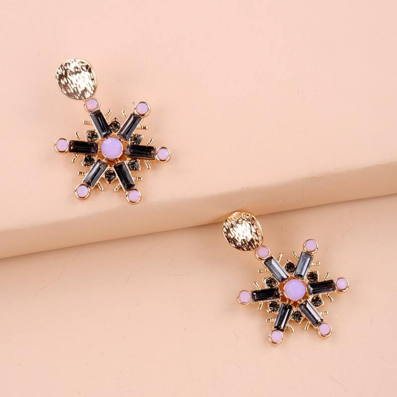 

Gemstone Engraved Drop Earrings, Multicolor