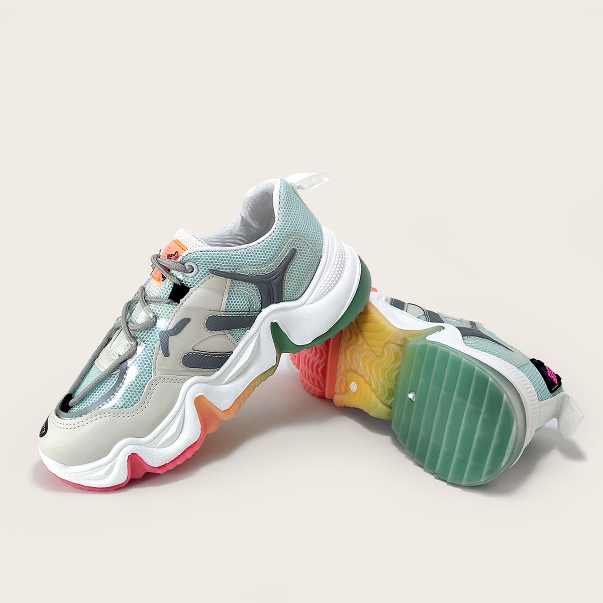 

Lace-up Front Colorblock Sneakers, Multicolor