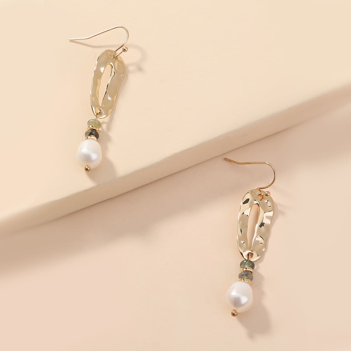 

Pearl Charm Drop Earrings, Gold