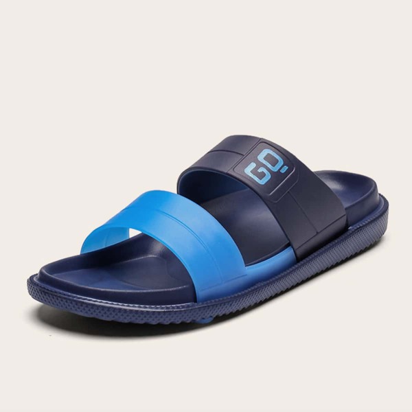 

Men Open Toe Double Band Sliders, Multicolor