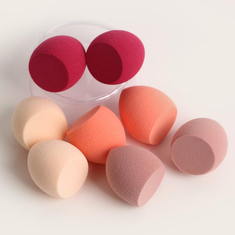 

8pcs Flat Edge Makeup Sponge, Multicolor