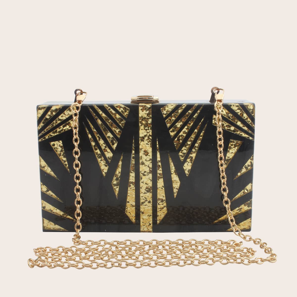 

Clip Top Acrylic Clutch Bag, Black