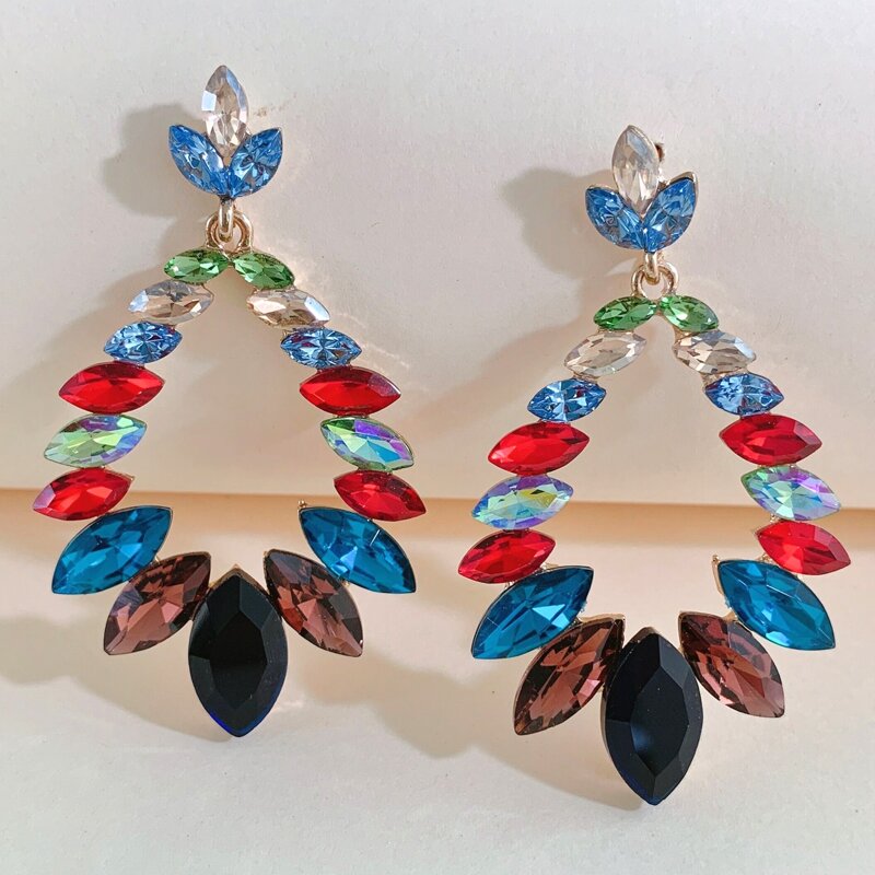 

Gemstone Engraved Drop Earrings, Multicolor