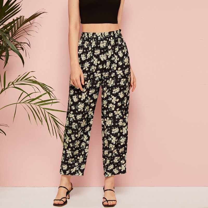 

Allover Floral Wide Leg Pants, Multicolor