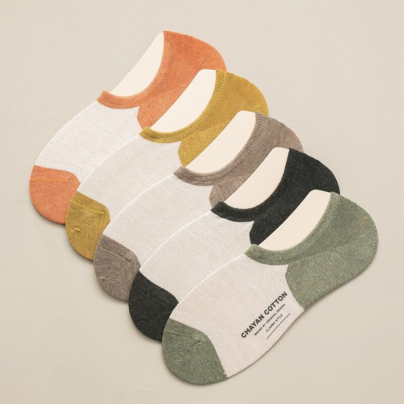 

5pairs Color Block Socks, Multicolor