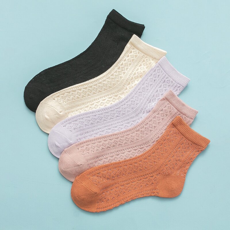 

5pairs Solid Socks, Multicolor